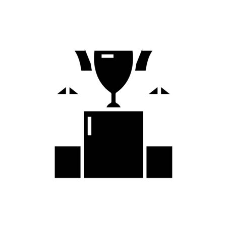 Business cup black icon, concept illustration, vector flat symbol, glyph sign.のイラスト素材