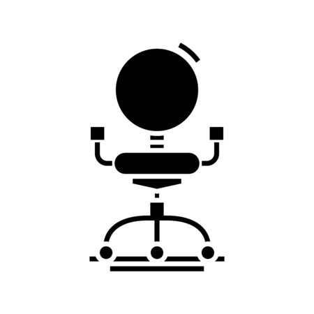 Cabinet chair black icon, concept illustration, glyph symbol, vector flat sign.のイラスト素材