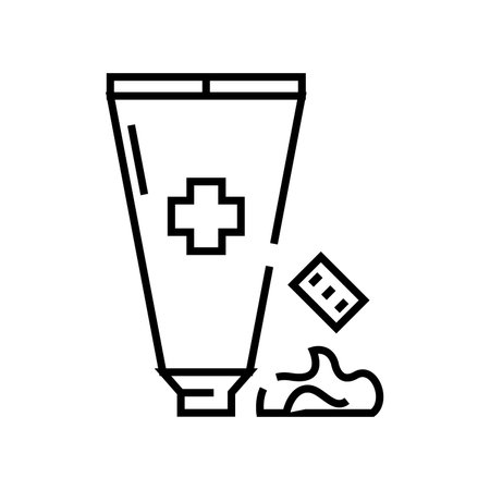 Helpful cream line icon, concept sign, outline vector illustration, linear symbol.のイラスト素材