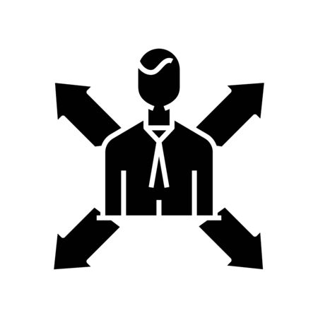 Choice of direction black icon, concept illustration, vector flat symbol, glyph sign.のイラスト素材