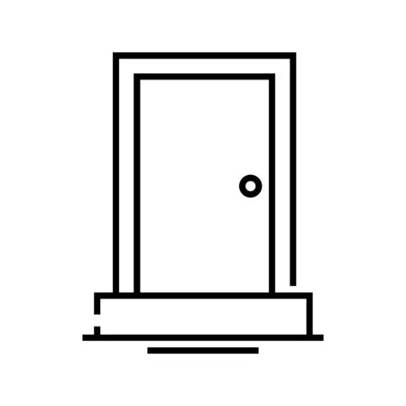Home door line icon, concept sign, outline vector illustration, linear symbol.のイラスト素材