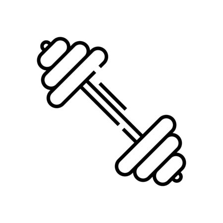 Hard dumbbells line icon, concept illustration, outline symbol, vector sign, linear symbol.のイラスト素材