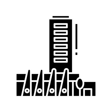 Buildings black icon, concept illustration, vector flat symbol, glyph sign.のイラスト素材