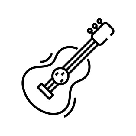 Guitar line icon, concept sign, outline vector illustration, linear symbol.のイラスト素材