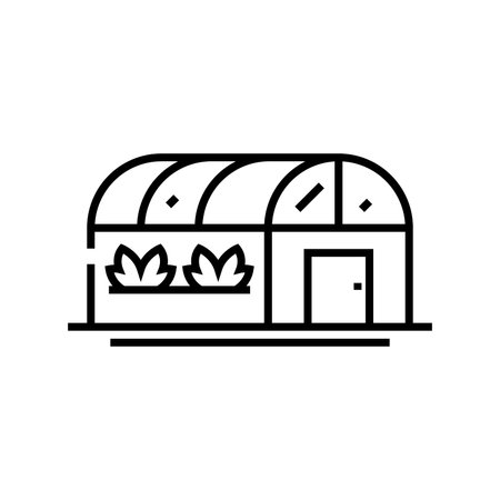Greenhouses line icon, concept sign, outline vector illustration, linear symbol.のイラスト素材