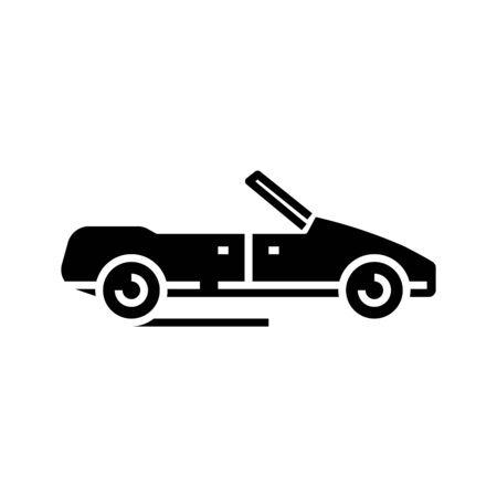 Cabriolet black icon, concept illustration, vector flat symbol, glyph sign.のイラスト素材
