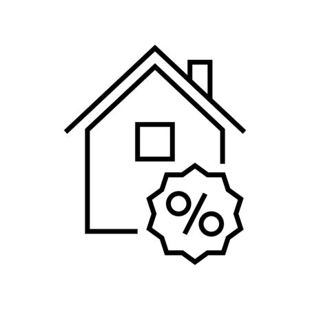 Home selling line icon, concept illustration, outline symbol, vector sign, linear symbol.のイラスト素材