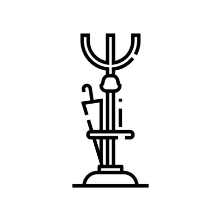 Hallway furniture line icon, concept illustration, outline symbol, vector sign, linear symbol.のイラスト素材