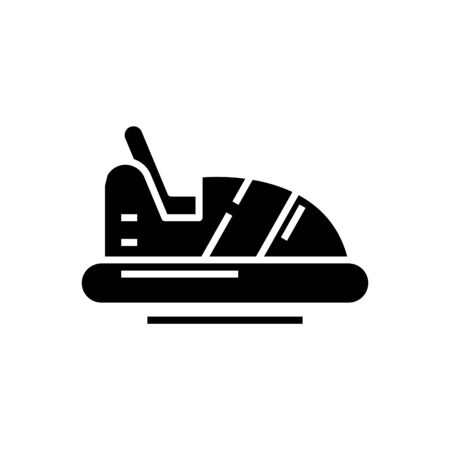 Car carousel black icon, concept illustration, glyph symbol, vector flat sign.のイラスト素材