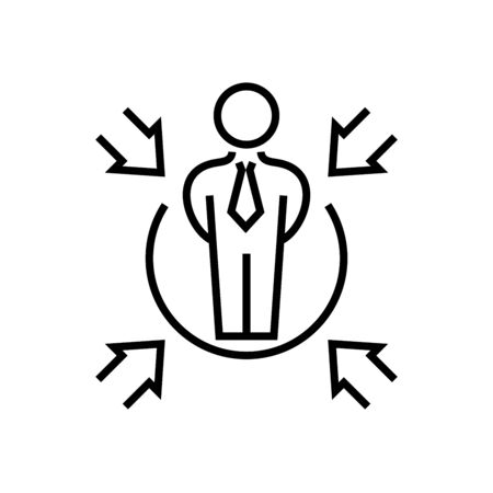 Important person line icon, concept illustration, outline symbol, vector sign, linear symbol.のイラスト素材