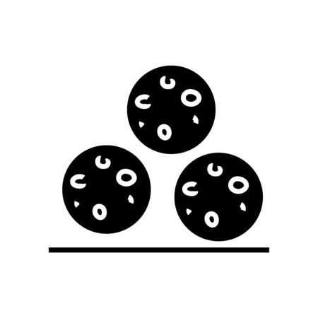 Cafe cookies black icon, concept illustration, vector flat symbol, glyph sign.のイラスト素材