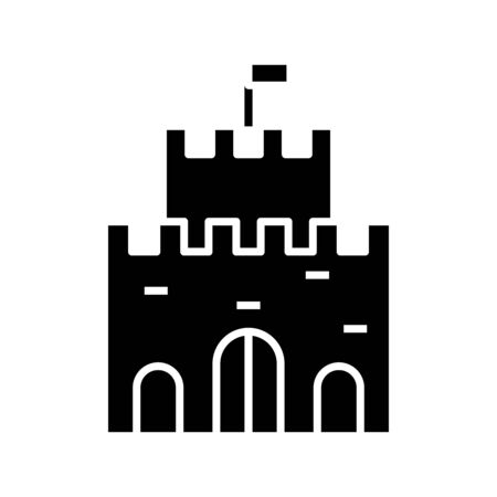 Castle black icon, concept illustration, vector flat symbol, glyph sign.のイラスト素材