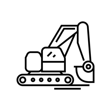 Industry technic line icon, concept sign, outline vector illustration, linear symbol.のイラスト素材