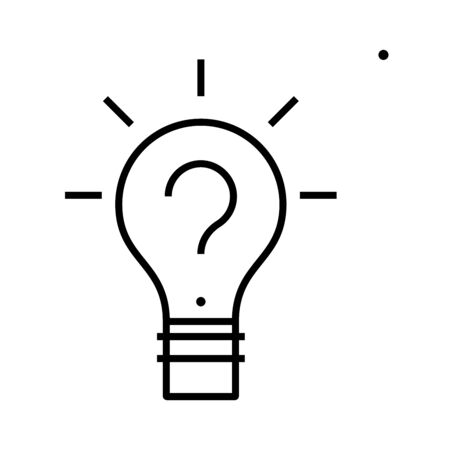 Idea searching line icon, concept sign, outline vector illustration, linear symbol.のイラスト素材