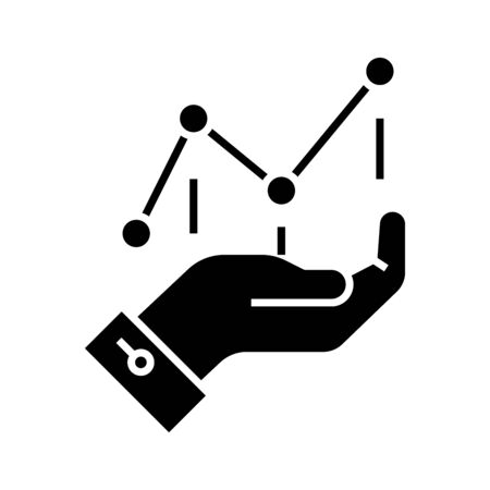 Charting black icon, concept illustration, glyph symbol, vector flat sign.のイラスト素材