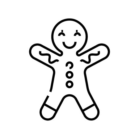 Gingerbread manikin line icon, concept sign, outline vector illustration, linear symbol.のイラスト素材
