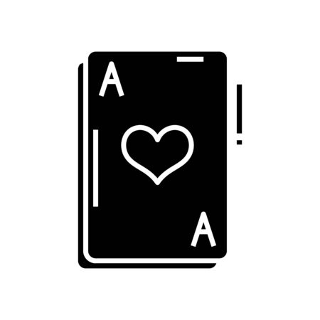 Card game black icon, concept illustration, glyph symbol, vector flat sign.のイラスト素材