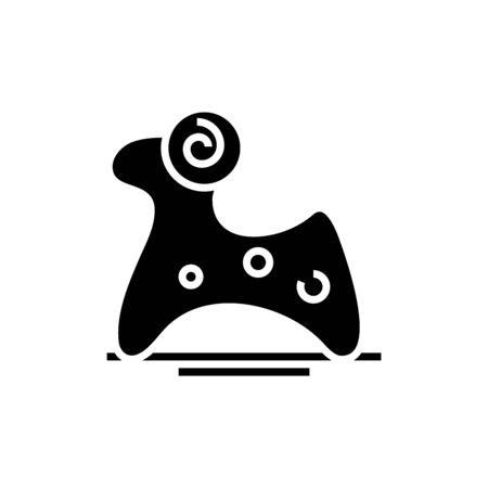 Ceramic sheep black icon, concept illustration, vector flat symbol, glyph sign.のイラスト素材