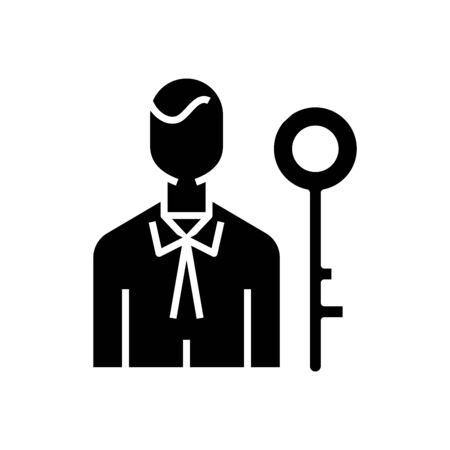 Business solution black icon, concept illustration, glyph symbol, vector flat sign.のイラスト素材