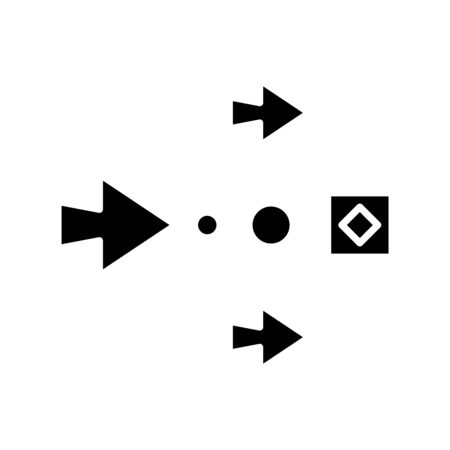 Directions black icon, concept illustration, glyph symbol, vector flat sign.のイラスト素材