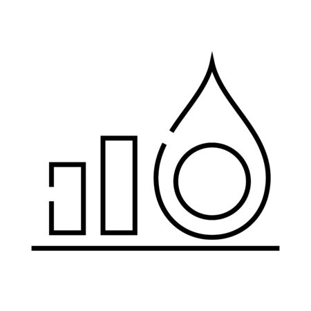 Oil price trends line icon, concept illustration, outline symbol, vector sign, linear symbol.のイラスト素材