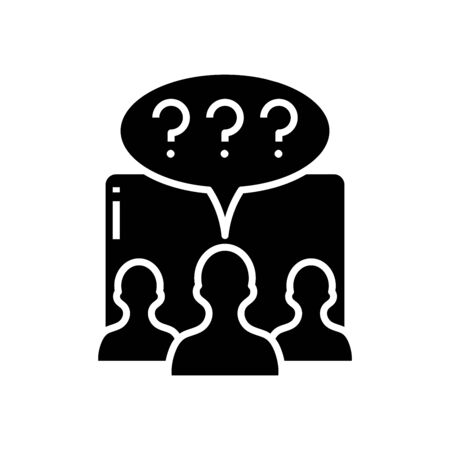 Classmates work black icon, concept illustration, glyph symbol, vector flat sign.のイラスト素材