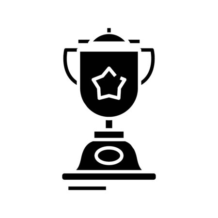 Competition cup black icon, concept illustration, vector flat symbol, glyph sign.のイラスト素材