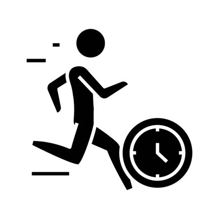 Deadline black icon, concept illustration, vector flat symbol, glyph sign.のイラスト素材