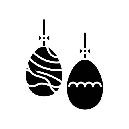 Easter eggs black icon, concept illustration, glyph symbol, vector flat sign.のイラスト素材