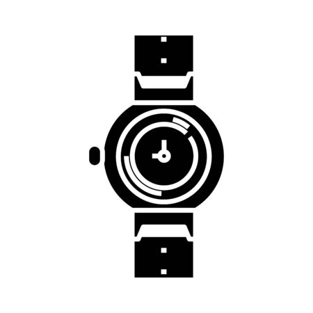 Clock set black icon, concept illustration, glyph symbol, vector flat sign.のイラスト素材