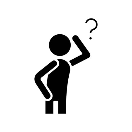 Difficult question black icon, concept illustration, glyph symbol, vector flat sign.のイラスト素材