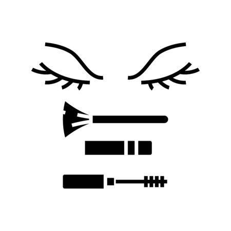Eye inks black icon, concept illustration, glyph symbol, vector flat sign.のイラスト素材