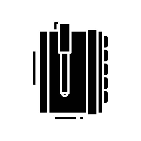 Day planner black icon, concept illustration, glyph symbol, vector flat sign.のイラスト素材