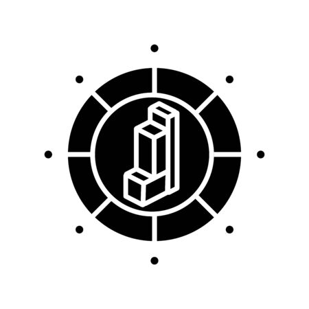 Diagram growth black icon, concept illustration, glyph symbol, vector flat sign.のイラスト素材