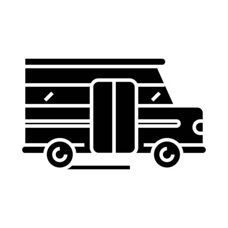 Express bus black icon, concept illustration, vector flat symbol, glyph sign.のイラスト素材