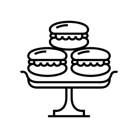 Pancakes line icon, concept illustration, outline symbol, vector sign, linear symbol.のイラスト素材