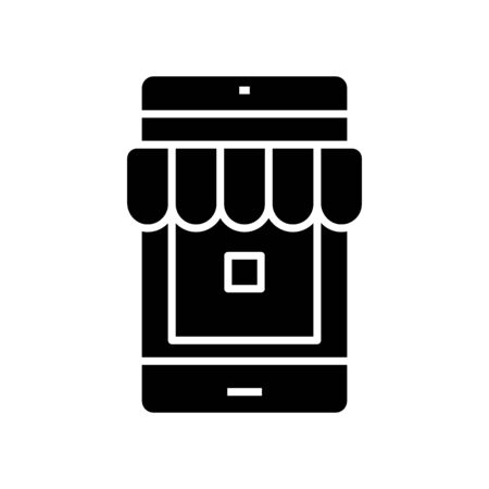 Elecronic store black icon, concept illustration, glyph symbol, vector flat sign.のイラスト素材