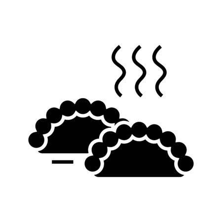 Dunplings black icon, concept illustration, vector flat symbol, glyph sign.のイラスト素材