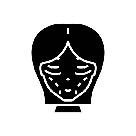 Face illness black icon, concept illustration, glyph symbol, vector flat sign.のイラスト素材