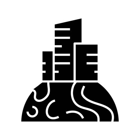 Global corporation black icon, concept illustration, vector flat symbol, glyph sign.のイラスト素材