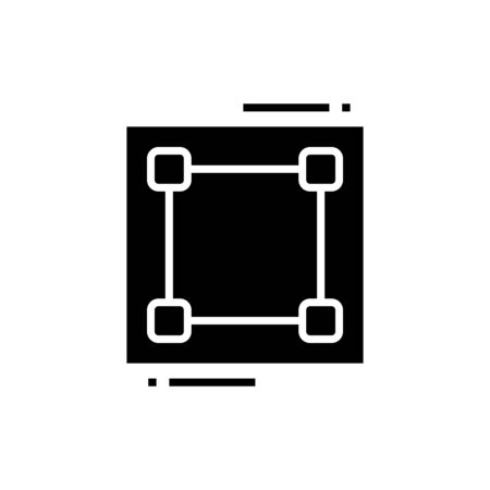 Game field black icon, concept illustration, vector flat symbol, glyph sign.のイラスト素材