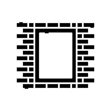 Flat window black icon, concept illustration, vector flat symbol, glyph sign.のイラスト素材