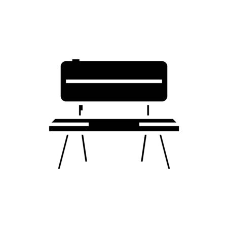 Garden bench black icon, concept illustration, vector flat symbol, glyph sign.のイラスト素材