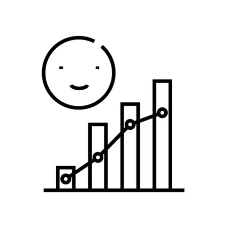 Potential growth line icon, concept sign, outline vector illustration, linear symbol.のイラスト素材