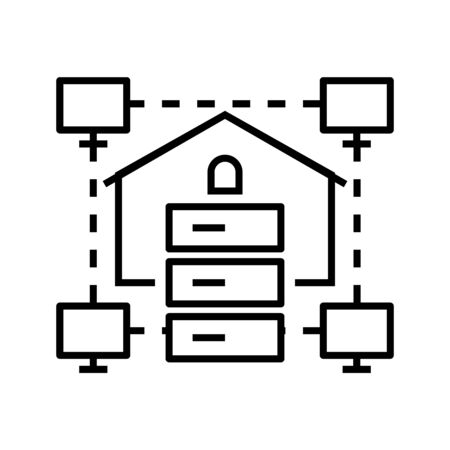 Personal data line icon, concept illustration, outline symbol, vector sign, linear symbol.のイラスト素材