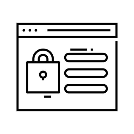 Blocked programm line icon, concept sign, outline vector illustration, linear symbol.のイラスト素材