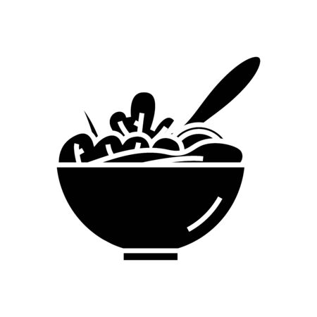 Fresh food black icon, concept illustration, vector flat symbol, glyph sign.のイラスト素材