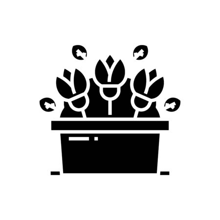 Garden flowers black icon, concept illustration, vector flat symbol, glyph sign.のイラスト素材