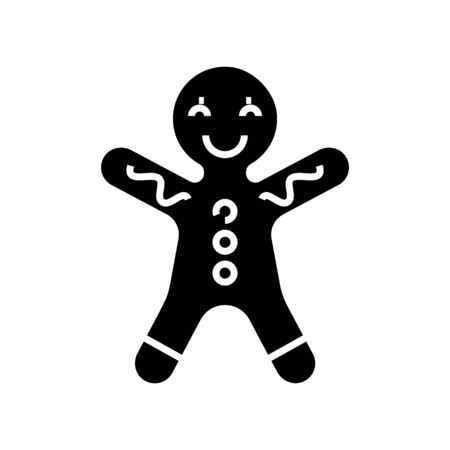 Gingerbread black icon, concept illustration, vector flat symbol, glyph sign.のイラスト素材