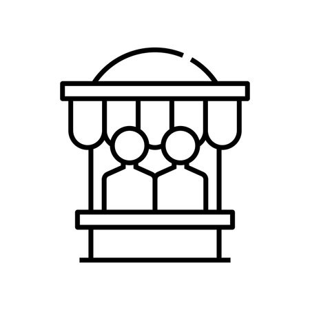 Shop seller line icon, concept sign, outline vector illustration, linear symbol.のイラスト素材
